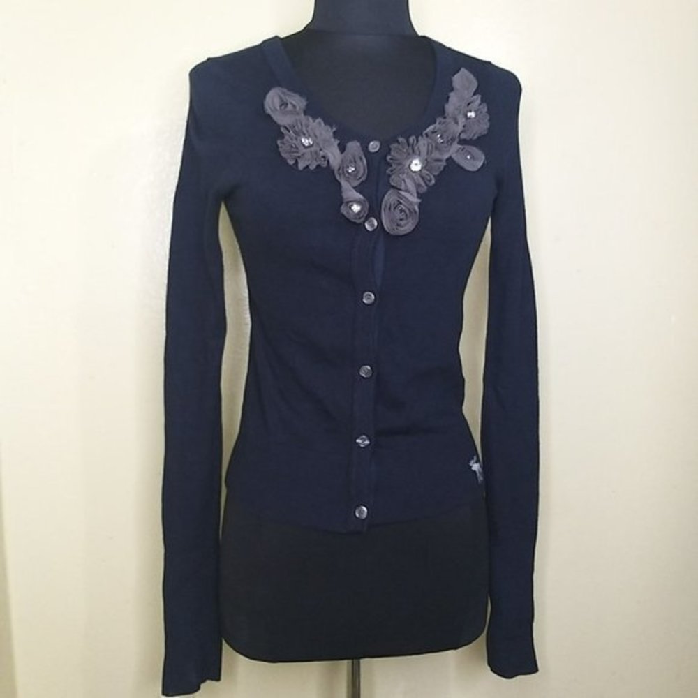 Abercrombie & Fitch Women's Navy Cardigan Size S